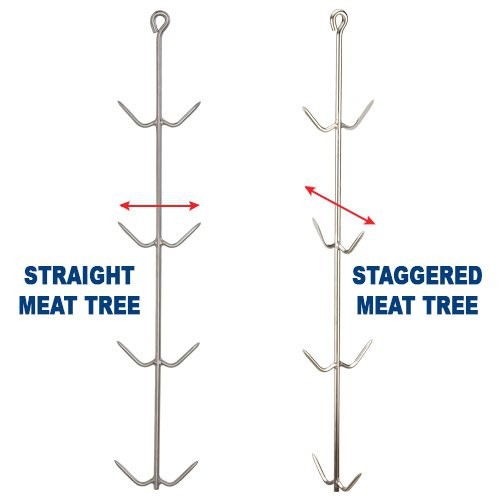 Staggered Stainless Steel Fresh Meat Trees are available straight or staggered.