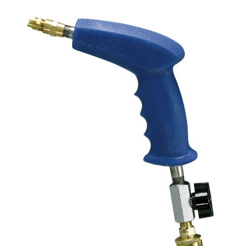 Insulated Hot Water Spray Nozzle is for use with garden hoses.