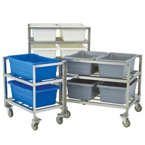 Stainless steel tote dollies make transporting product easier than ever! Choose from three sizes.