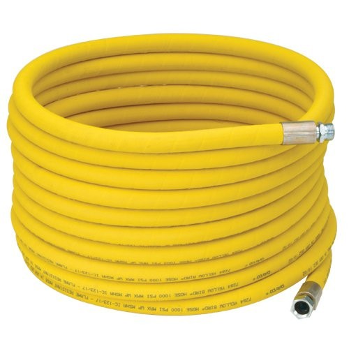 3/4" I.D. Wrapped Reinforced Yellow Hot Water Washdown Hose