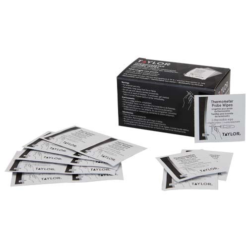 Disposable Thermometer Probe Wipes are individually packaged.