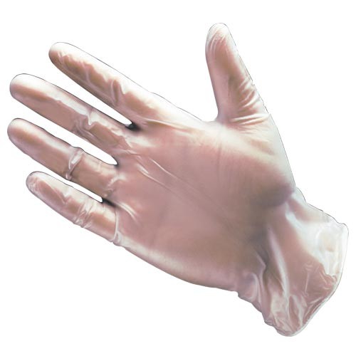 Clear, Low-Powder Vinyl Gloves