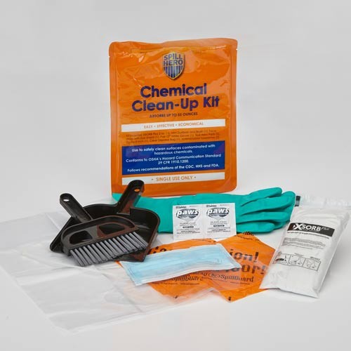 All-In-One Chemical Clean-Up Kit — includes everthing needed to ensure a high level of effectiveness, safety and ease of use.