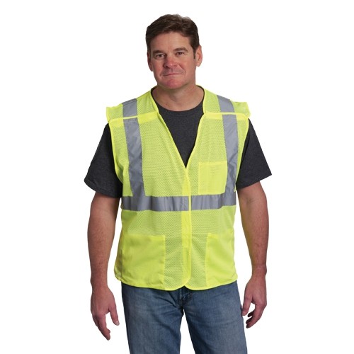 Class 2 Mesh or Solid Fabric Vests with Pockets