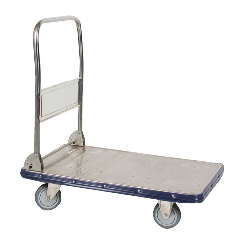 Wesco Stainless Steel Platform Truck with Handle Upright.