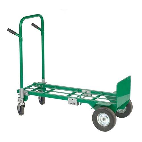 Convertible 2-in-1 Hand Truck utilizing all 4 wheels.