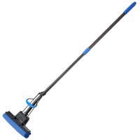 Heavy-Duty Roller Mop features a telescopic handle that adjusts from 37" to 53". 