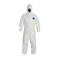 Tyvek Coveralls with Front Zipper and Attached Hood