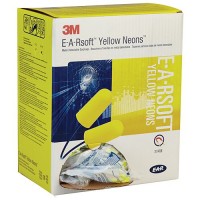 3M E-A-Rsoft Yellow Neons Metal Detectable Earplugs