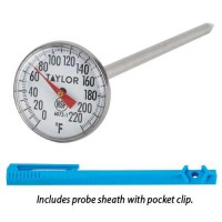 0° to 220° F, Taylor 1-Inch Dial Thermometer