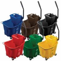 OmniFit 35-Quart Side-Press Mop Bucket Combo is available in six colors.