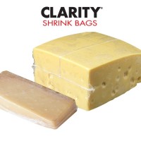Clarity Gassy Cheese Shrink Bags are perfect for gassy cheeses such as Swiss, allowing carbon dioxide to escape the packaging and maintain product freshness.