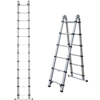 Combination Extension A-Frame Ladder retracts down to a convenient 2.6 ft. height and weighs only 30-lbs.