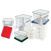 Squares Food Storage Containers are available in a variety of sizes. Choose from clear or white.