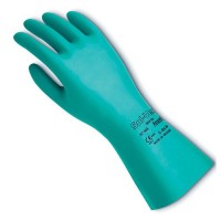GLOVE,green nitrile,22mil,18" embossed palm/fingers,size L,dozen FREE SHIPPING