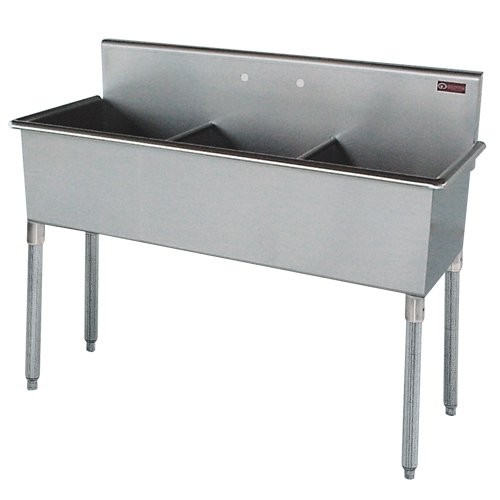 Three-Compartment Stainless Steel Sink