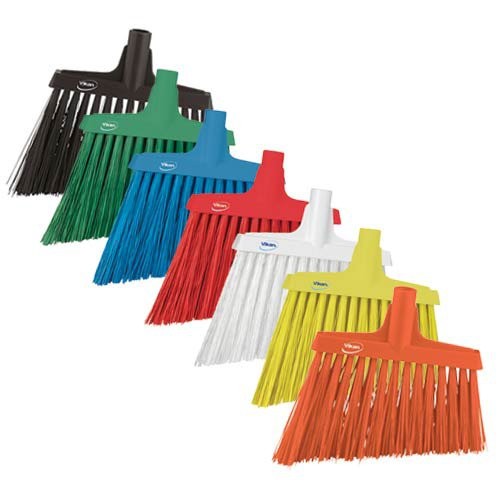 Vikan Color-Coded Angle Cut Extra-Stiff Brooms