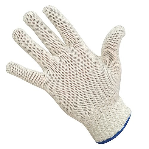 Economy Knit Gloves with Blue Wrist Cuff Edge