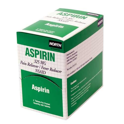 5-Grain Aspirin comes in a convenient dispenser box.