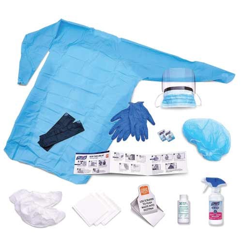 Body Fluid Spill Kit contents.