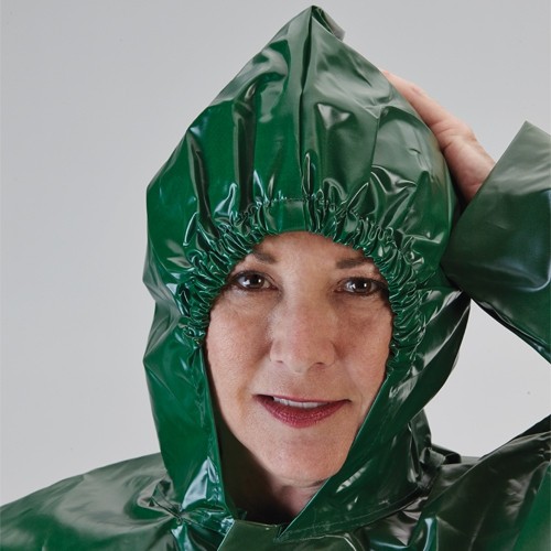 Green hood Iron Eagle Polyurethane-Coated Nylon Rainsuit