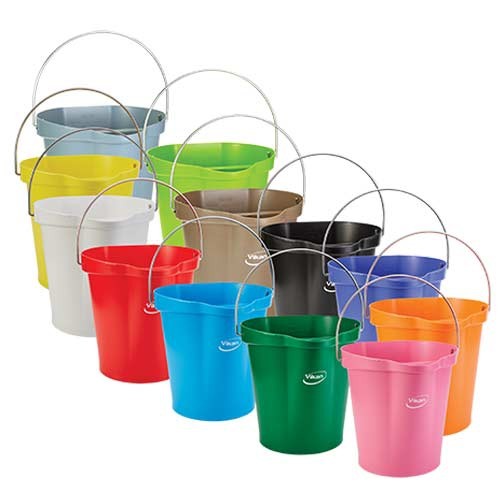Vikan Flat-Sided Pails are available in 1.5- or 3-Gallon Capacity.