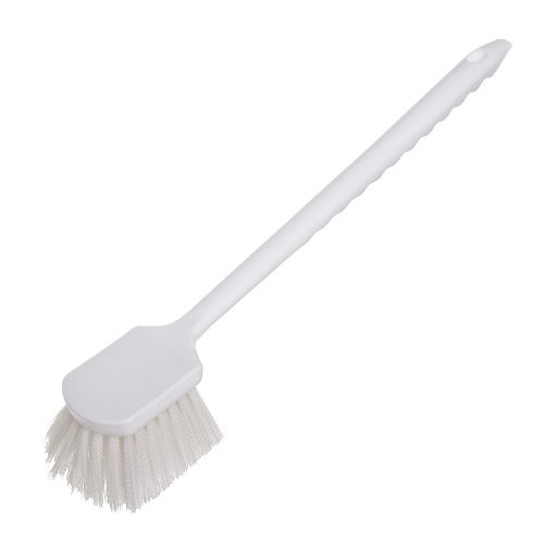 Scrub Brush w/ Scraper Tip - Non-Slip Handle - Long Lasting Bristles –  Non-Scratch - Dishwasher Safe - Cleaning, Pots, Pans & Kitchen Sink (11  Long)