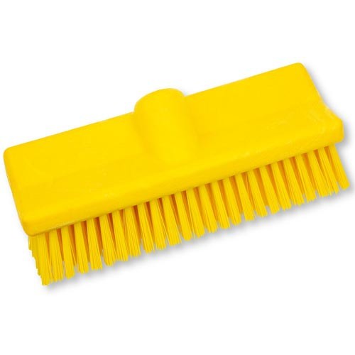 Yellow, Bi-Level 10-Inch Floor Scrub Brush