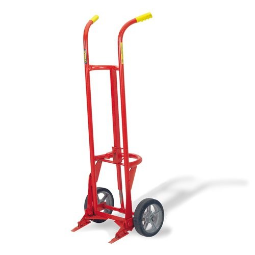 Hand Truck featues self-standing, heavy-duty, 1" structural pipe frame.