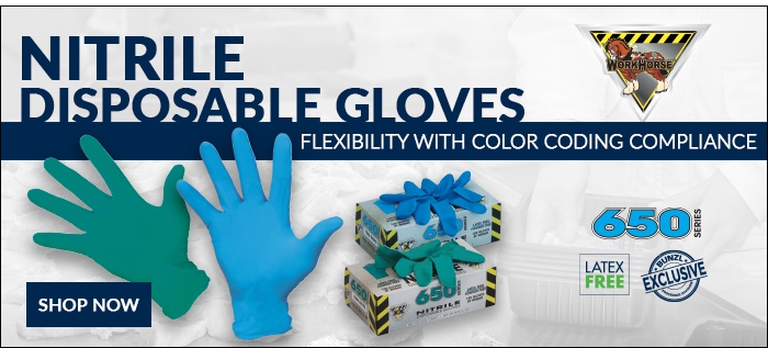 WorkHorse 650 Nitrile Disposable Gloves