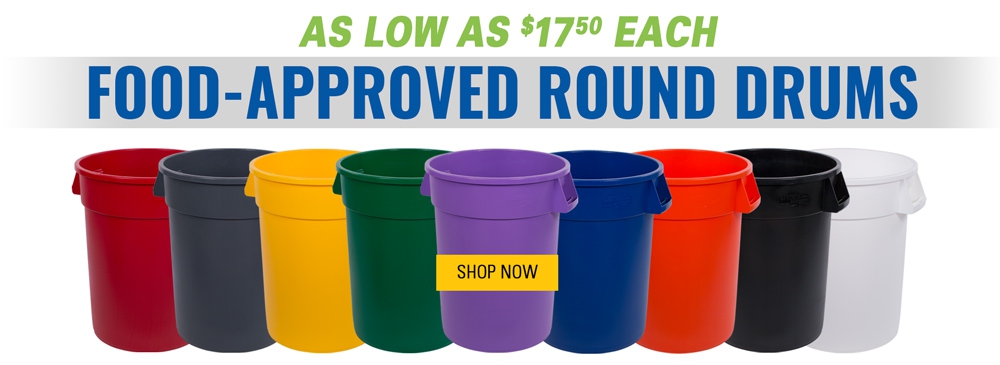 Food-Approved Drums – As low as $17.50 each