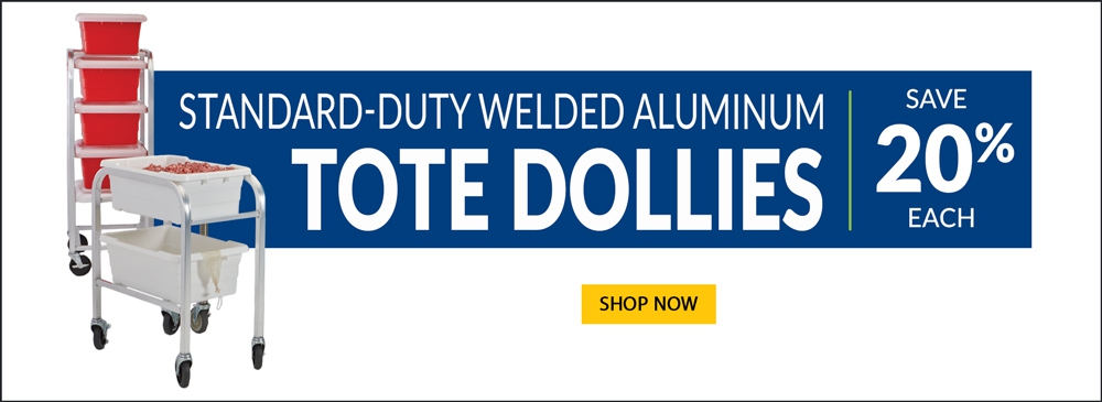 Save 20% on Standard-Duty Welded Aluminum Tote Dollies